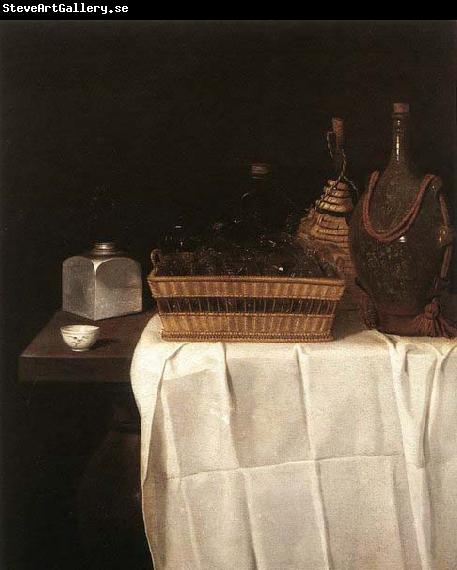 Sebastian Stoskopff Still-Life with Glasses and Bottles